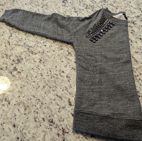 J. Crew Gray Beaded Sweatshirt Sz XS - Picture 6 of 6